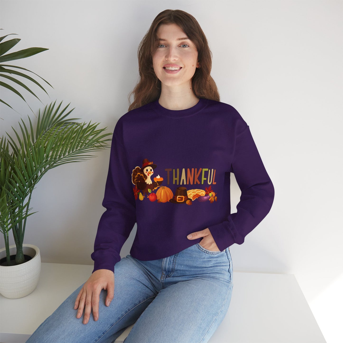 Thankful Thanksgiving Crewneck Sweatshirt  | True North