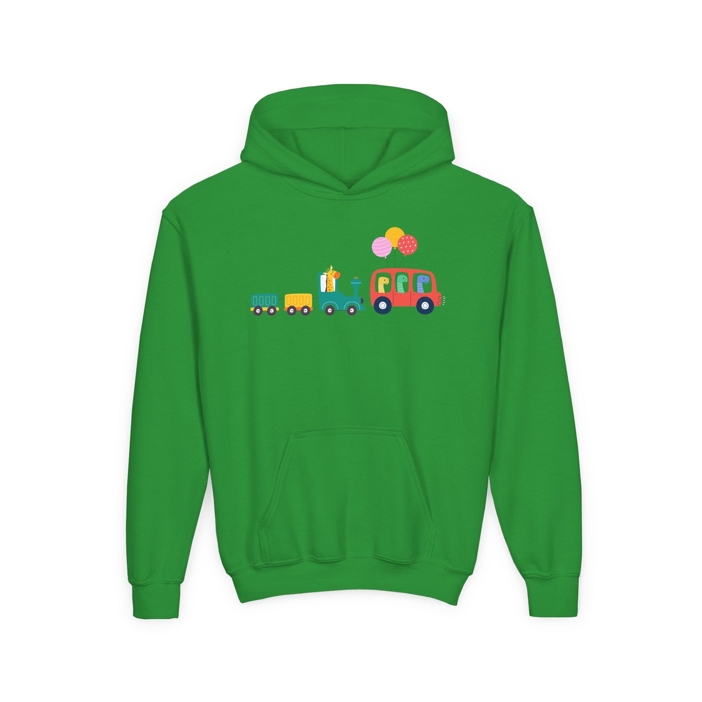 Fun Dinosaur Kids Party Hoodie | Train Design | True North
