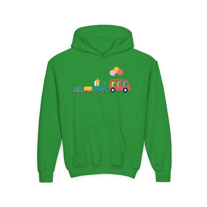 Fun Dinosaur Kids Party Hoodie | Train Design | True North
