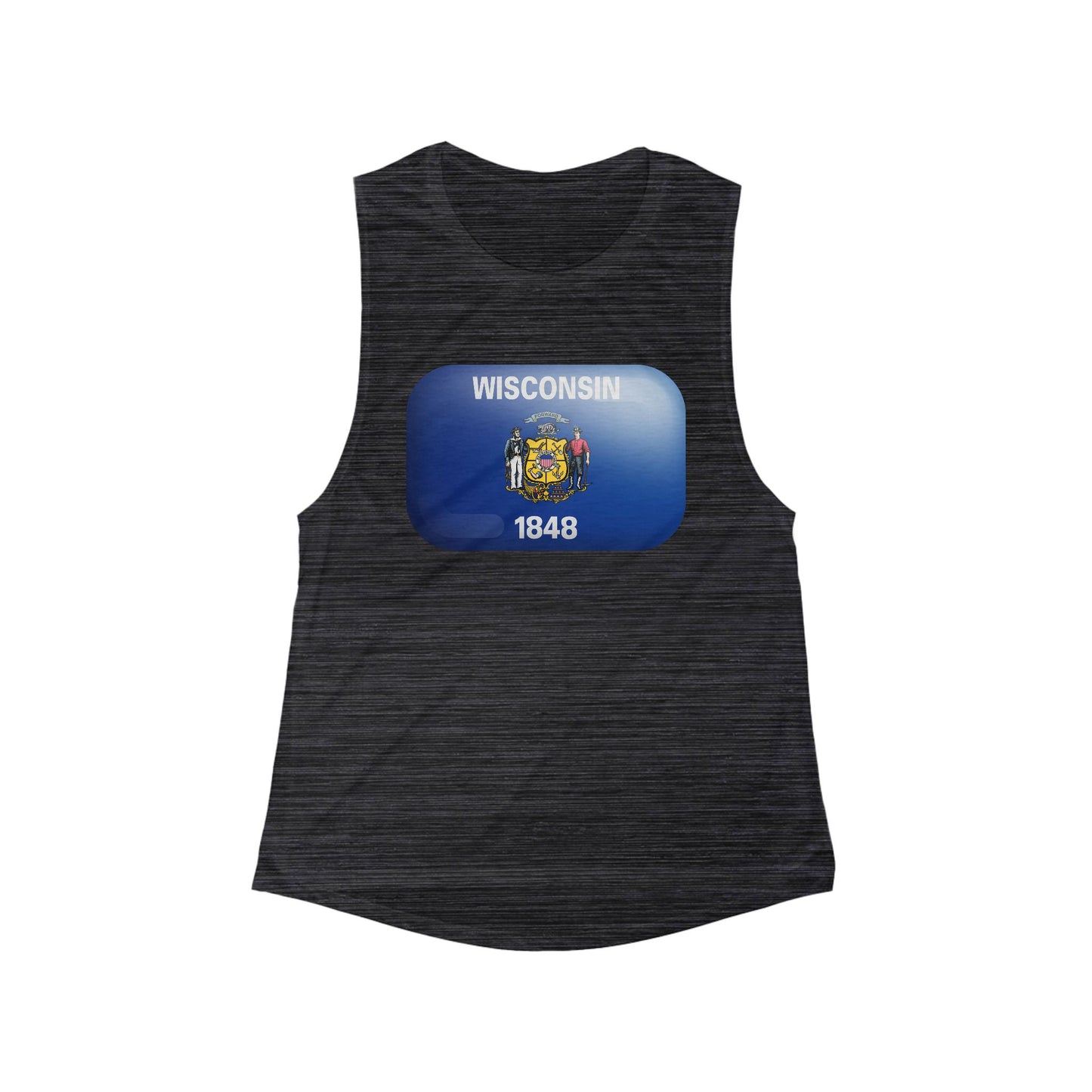 Wisconsin State Flag Women Flowy Scoop Tank Top | Soft Premium Fit | True North