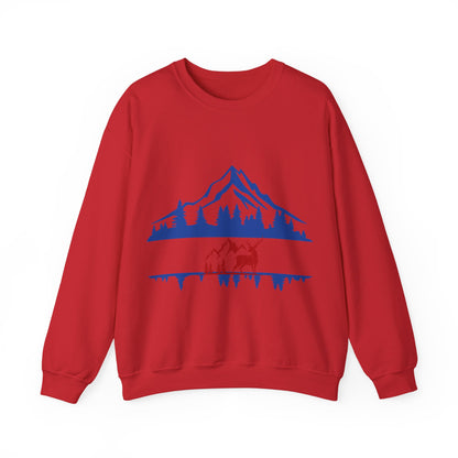 Nature-Inspired Graphic Crewneck Sweatshirt | Cozy Mountain Pullover | True North