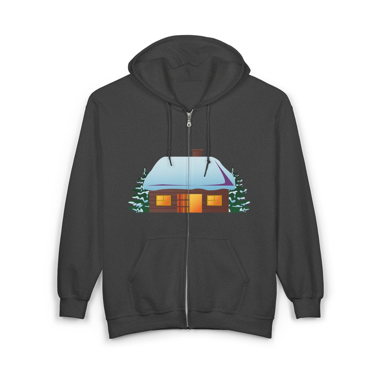 Cozy Winter Hoodie | Cabin Design Zip Sweatshirt for Holiday Apparel | True North