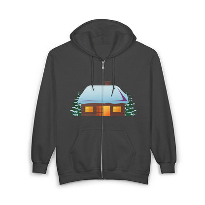 Cozy Winter Hoodie | Cabin Design Zip Sweatshirt for Holiday Apparel | True North