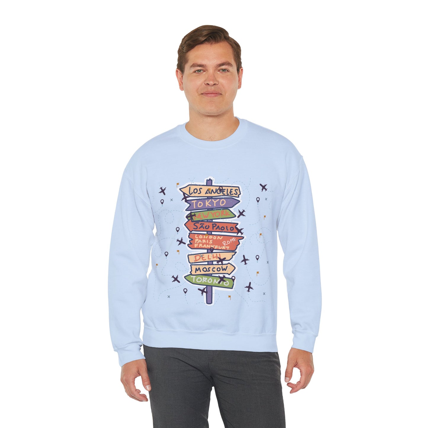 Travel Destination Crewneck Sweatshirt | Streetwear, Adventure Fashion, World Map Merch | True North
