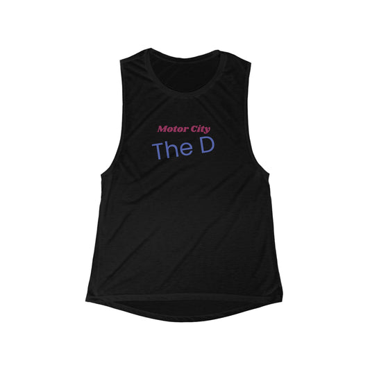 The D Motor City Detroit | Women’s Flowy Scoop Muscle Tank | True North