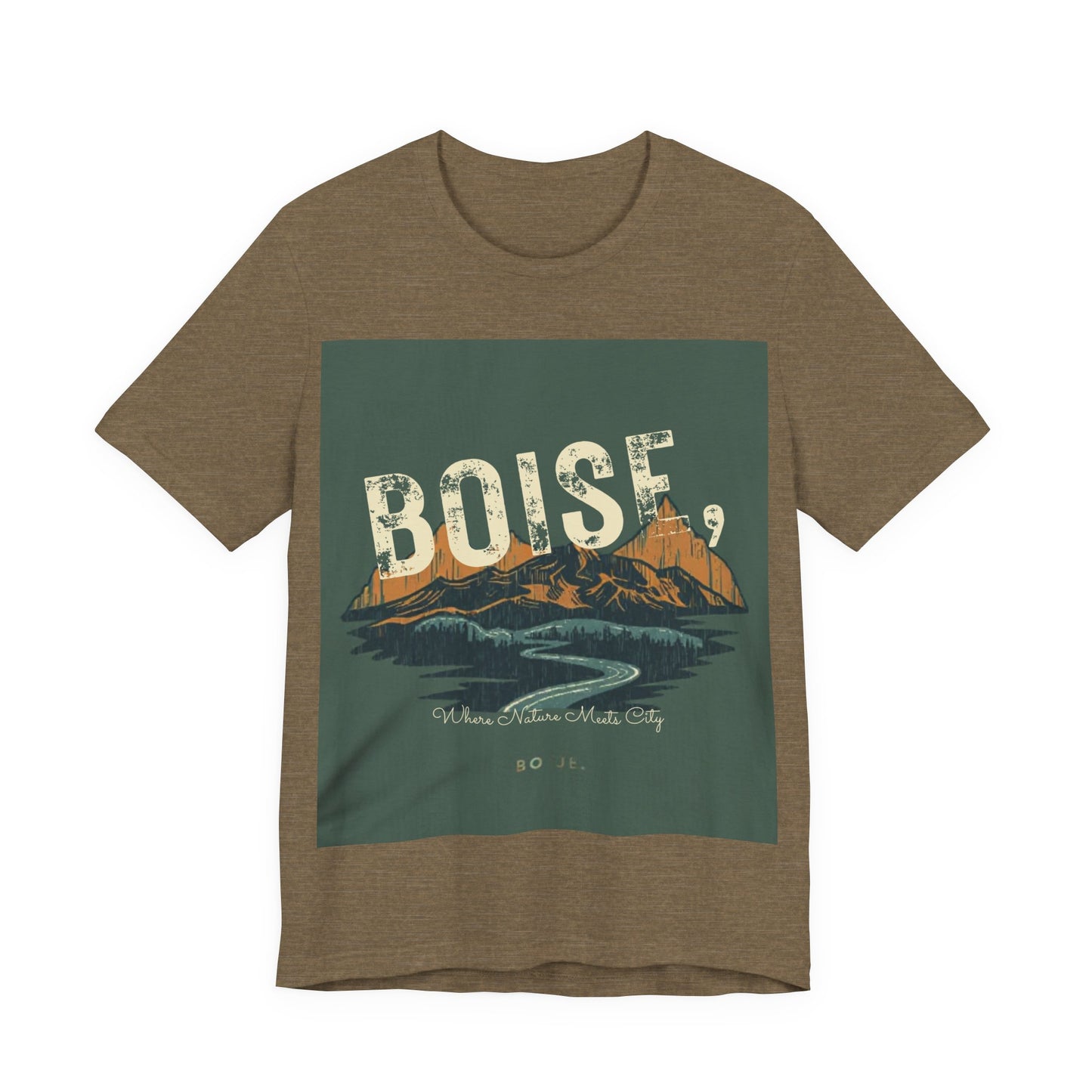 Boise Vintage Mountain Tee — Scenic River Adventure Graphic T-Shirt