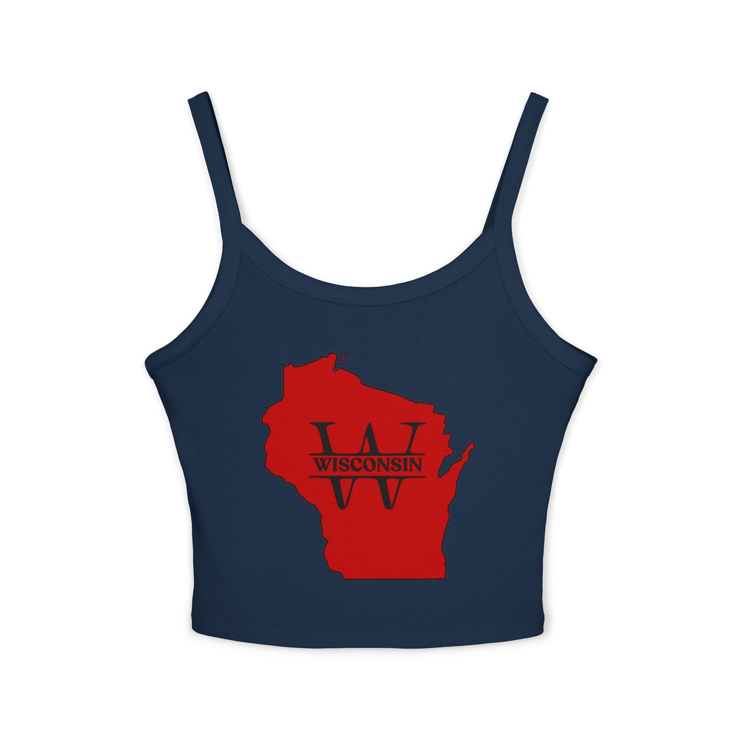 Wisconsin Map Women Spaghetti Tank Top | Soft Cotton | True North