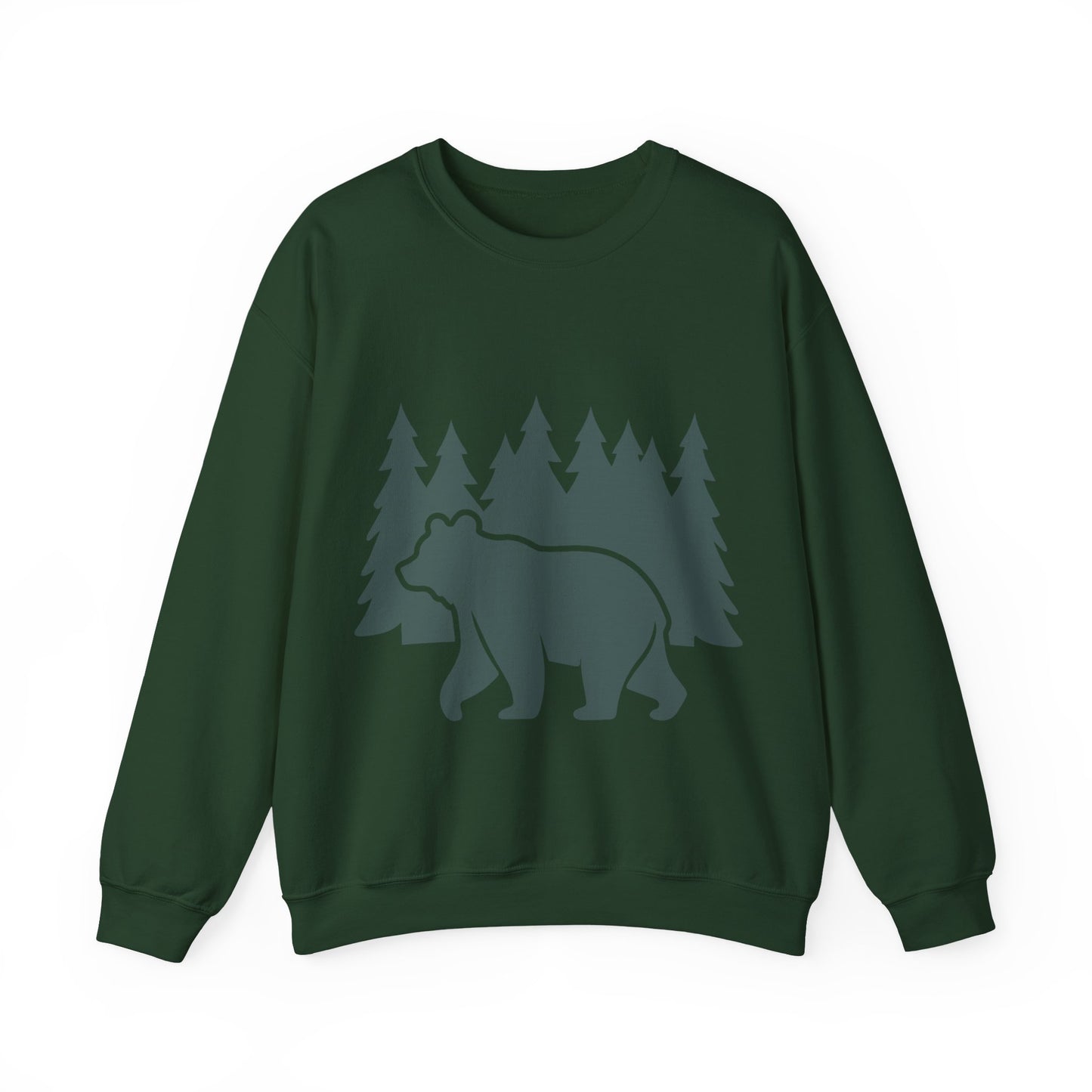 Cozy Bear Forest Crewneck Sweatshirt | Hiking, Camping, and Nature Lovers | True North