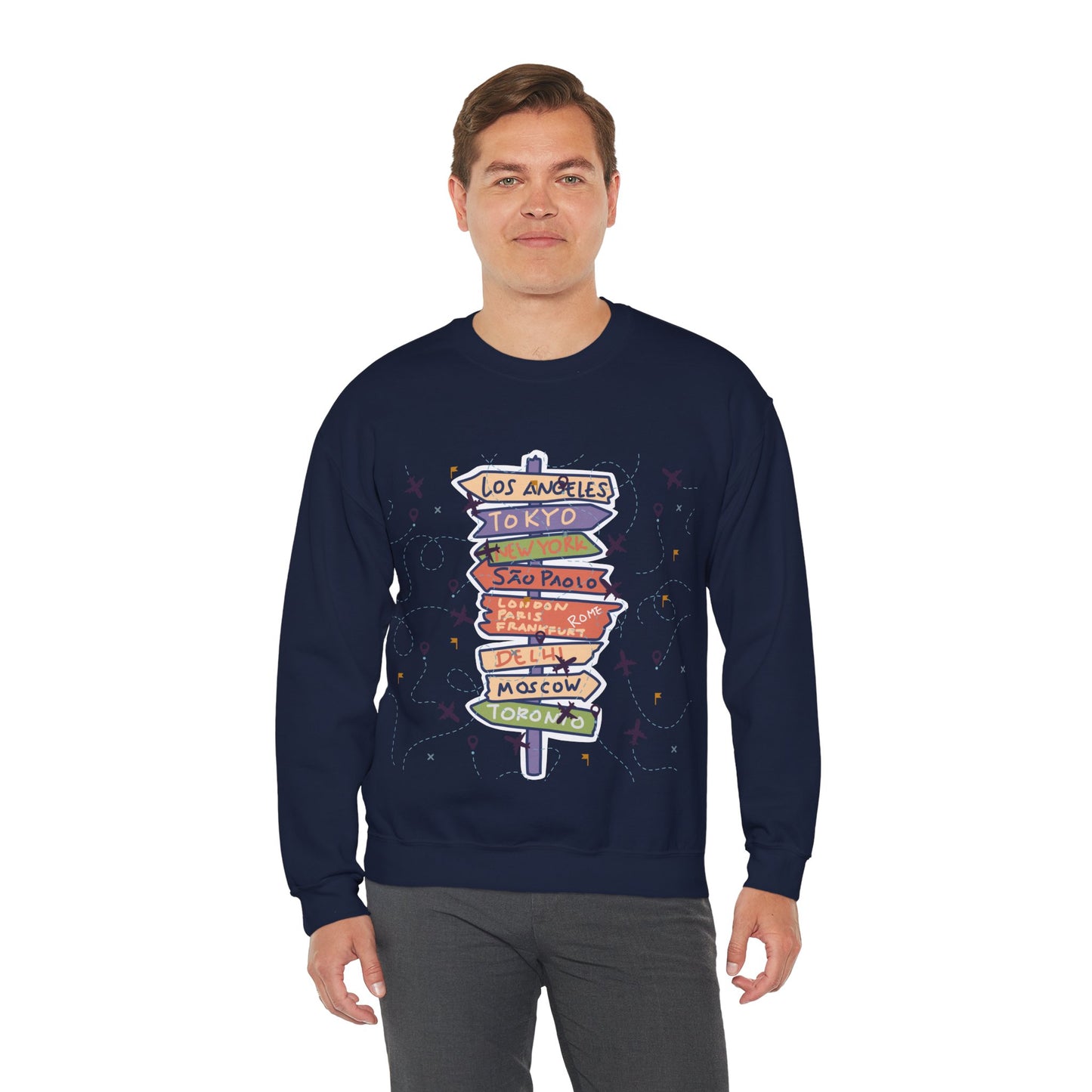 Travel Destination Crewneck Sweatshirt | Streetwear, Adventure Fashion, World Map Merch | True North