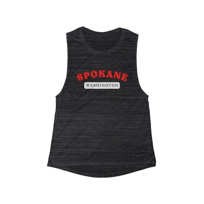 Spokane Washington Women's Flow Tank — Scoop Muscle City Tee