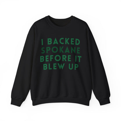 Crewneck Sweatshirt — "I Backed Spokane Before It Blew Up" Vintage Pride Pullover