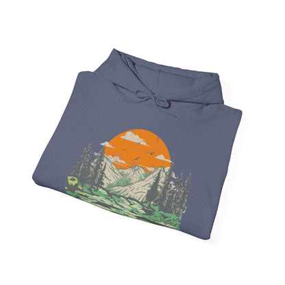 Scenic Design Nature-Inspired Hoodie | Cozy Camping Adventures | True North