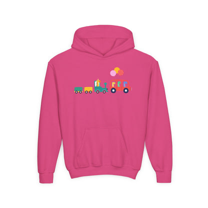 Fun Dinosaur Kids Party Hoodie | Train Design | True North