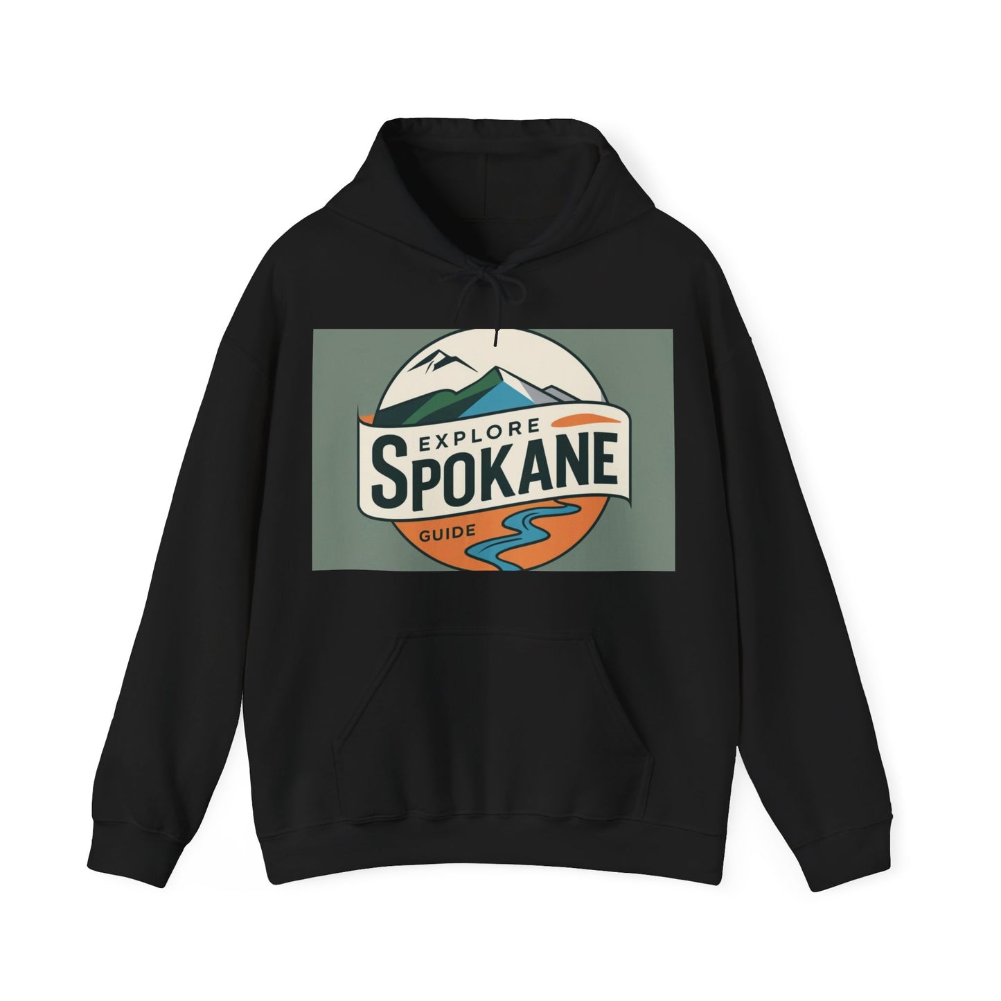 Explore Spokane Hoodie – Retro Mountain & River Travel Guide Sweatshirt