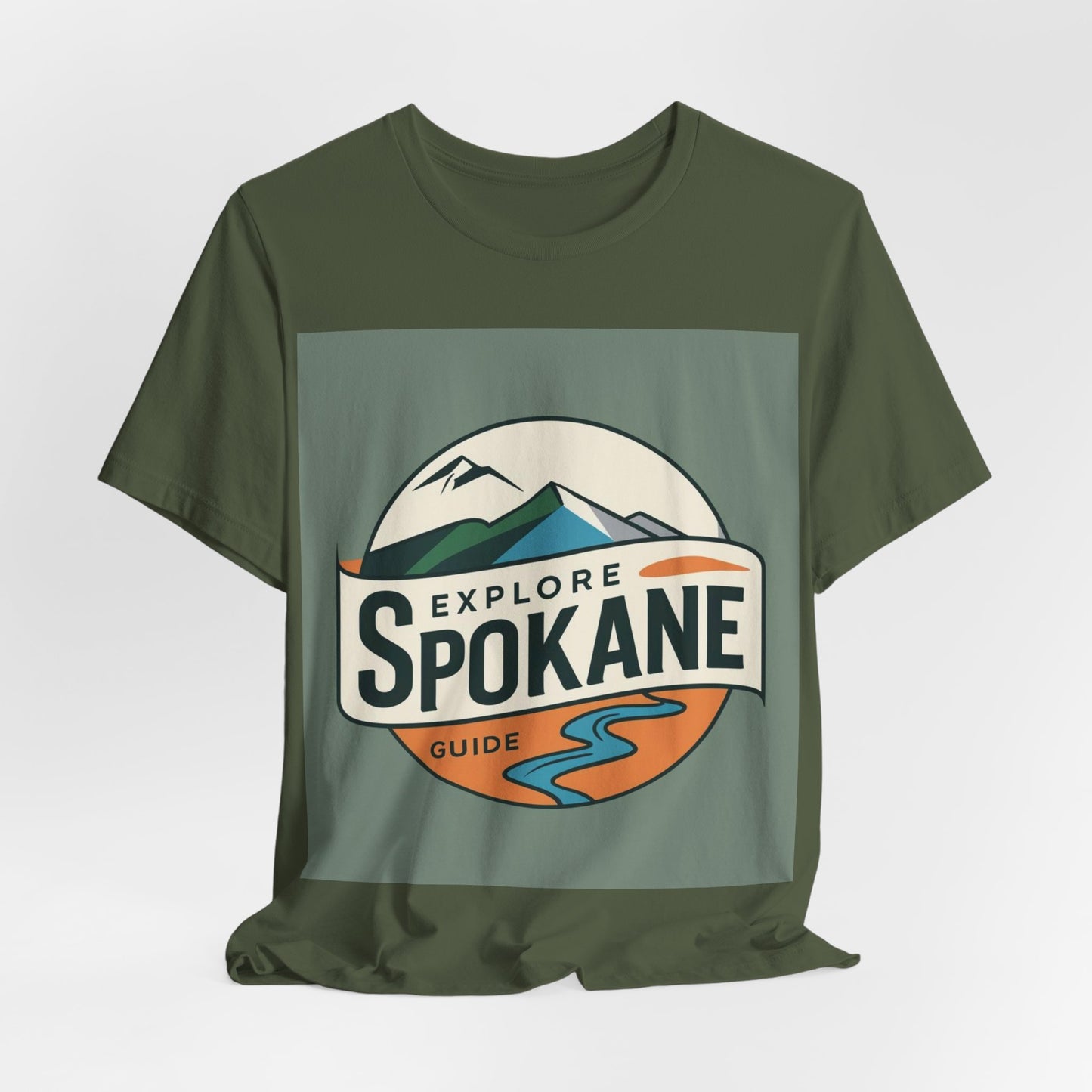 Explore Spokane Graphic Tee — Vintage Mountain & River Travel Shirt