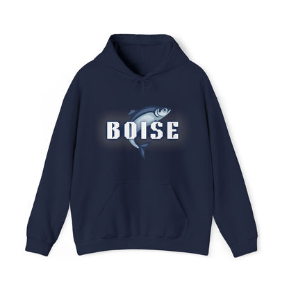 Boise Fish Hoodie — Retro Salmon Graphic Pullover