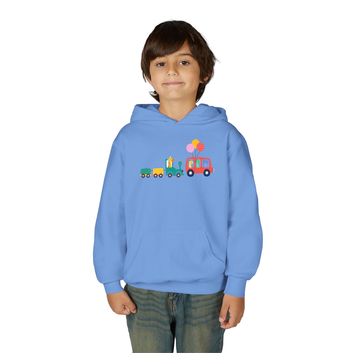 Fun Dinosaur Kids Party Hoodie | Train Design | True North