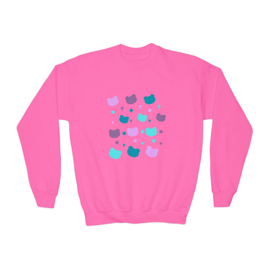Youth Crewneck Sweatshirt with Cute Cat Design | Fall & Winter Fashion | True North