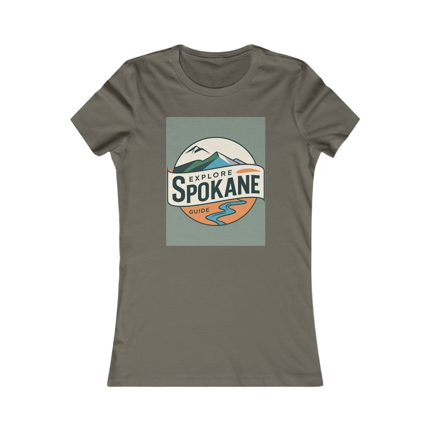 Explore Spokane Women’s Tee — Retro Mountain Travel Graphic