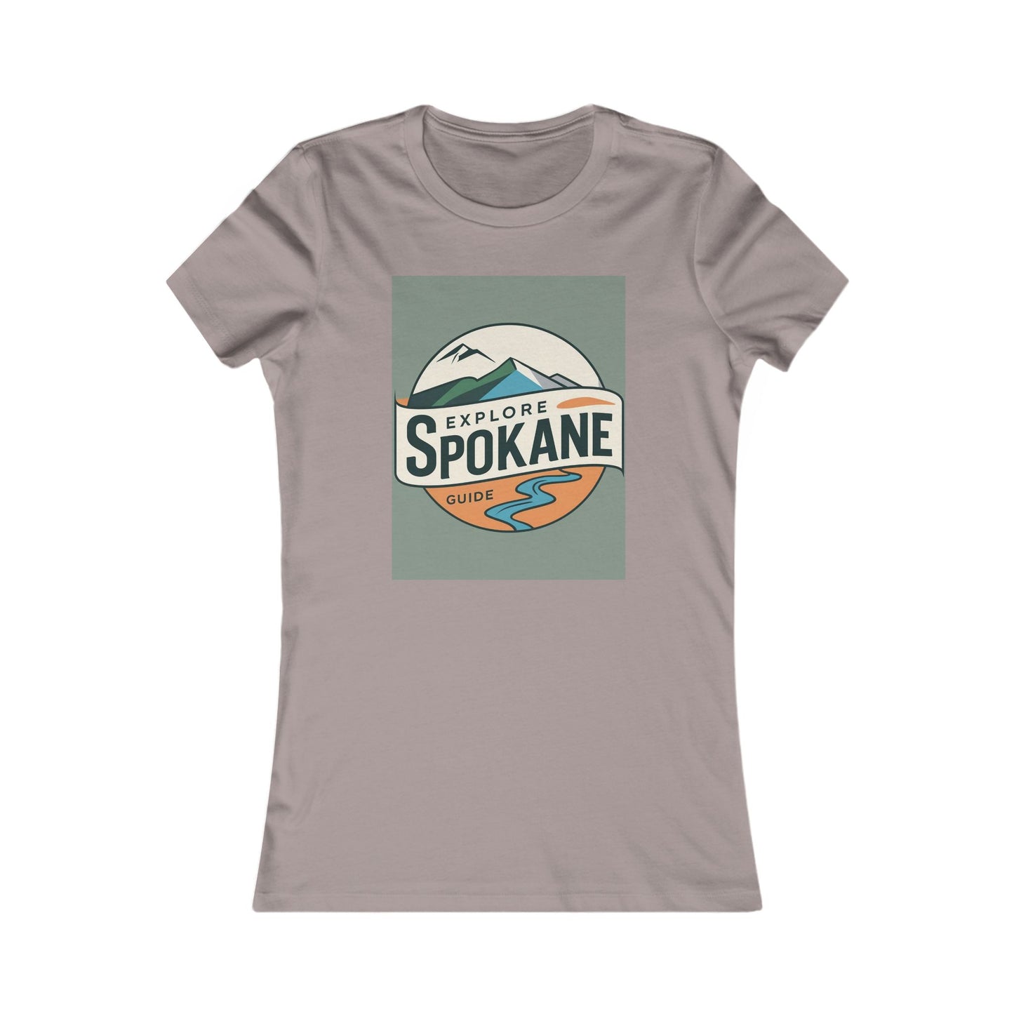 Explore Spokane Women’s Tee — Retro Mountain Travel Graphic