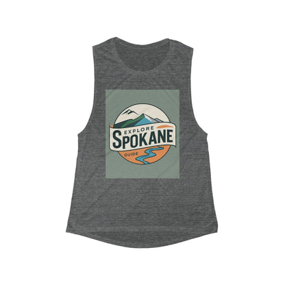 Explore Spokane Vintage Mountains Tank Top — Women's Travel Outdoor Muscle Tee
