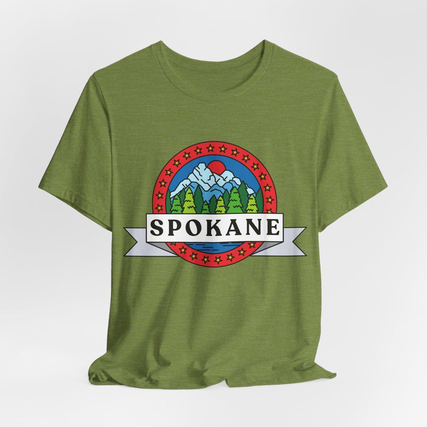 Spokane Mountain Badge T-Shirt – Scenic Riverfront Graphic Tee