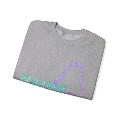 Maine Neon Outline Sweatshirt | Local Pride Apparel | True North
