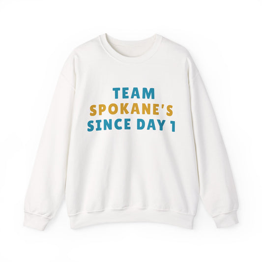 Crewneck Sweatshirt — "Team Spokane's Since Day 1" Retro Local Pride Pullover
