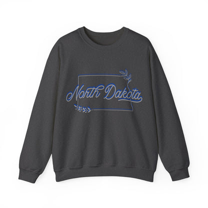 North Dakota Floral Crewneck Sweatshirt | State Pride Clothing | True North