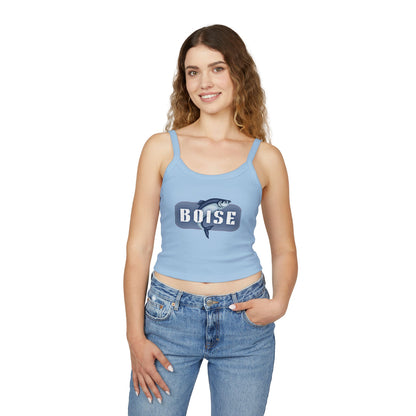 Boise Fish Graphic Tank Top — Women's Spaghetti Strap Crop
