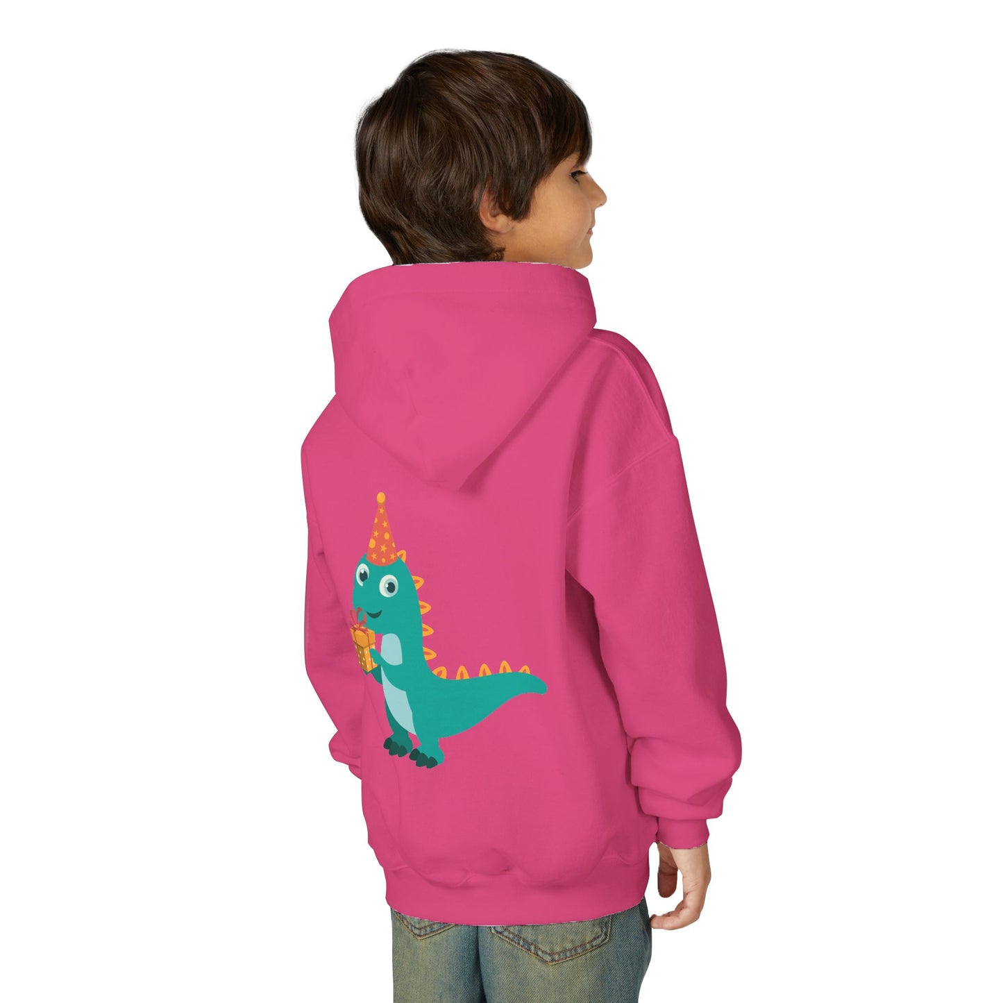 Fun Dinosaur Kids Party Hoodie | Train Design | True North