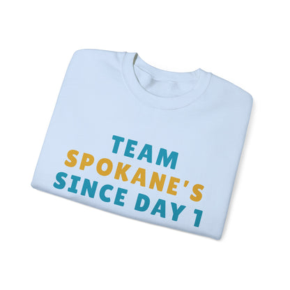 Crewneck Sweatshirt — "Team Spokane's Since Day 1" Retro Local Pride Pullover