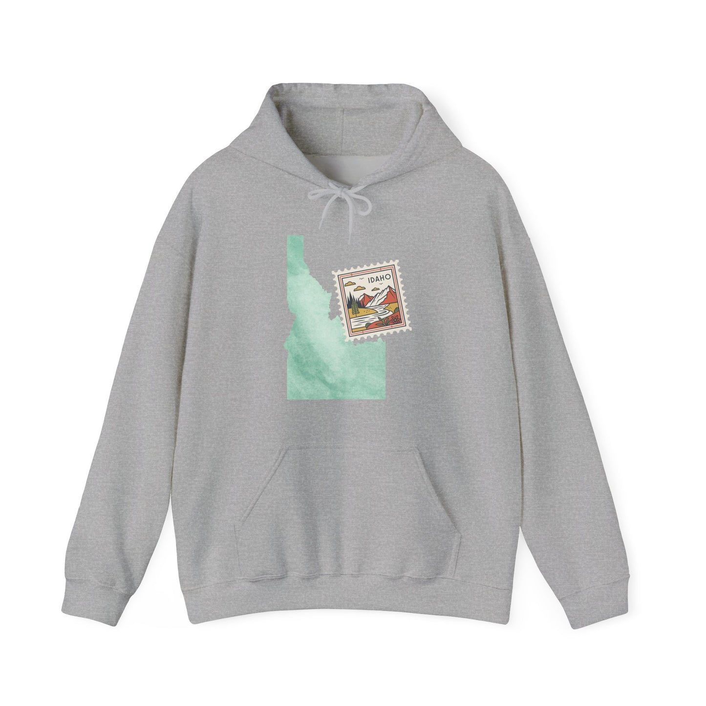 Idaho Postage Stamp Hoodie — Vintage State Travel Graphic Sweatshirt BOISE
