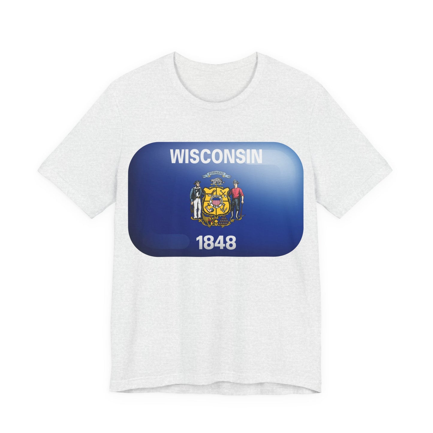Wisconsin Flag T‑Shirt – State Pride Tee (WISCONSIN 1848) MADISON JERSEY TEE
