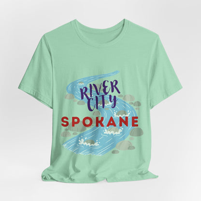 River City Spokane Graphic Tee — Watercolor River Design