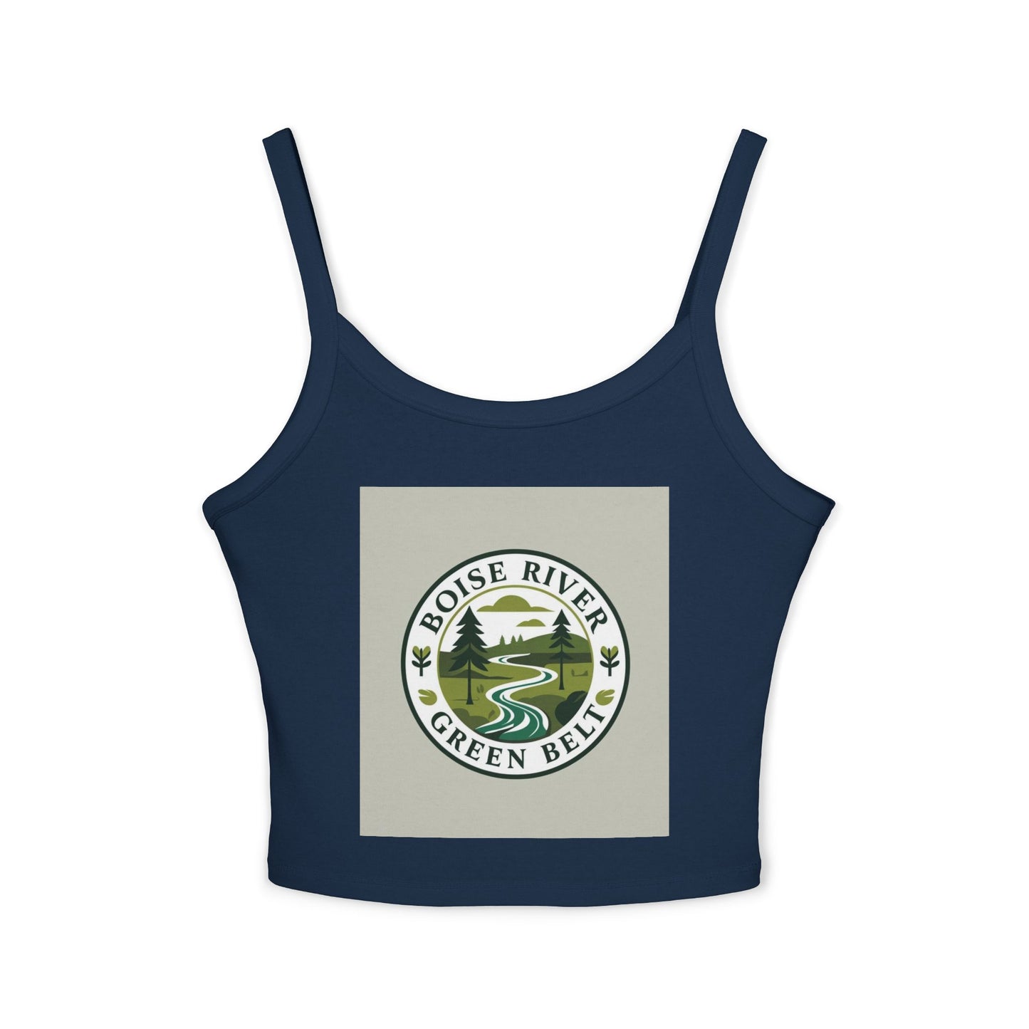 Boise River Greenbelt Tank Top — Scenic River Logo Crop Tank