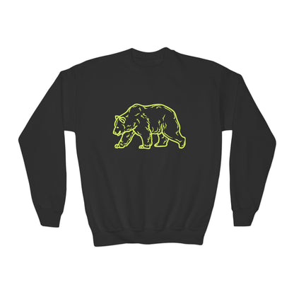 Youth Bear Sketch Crewneck Sweatshirt | Cozy Kids Pullover | True North