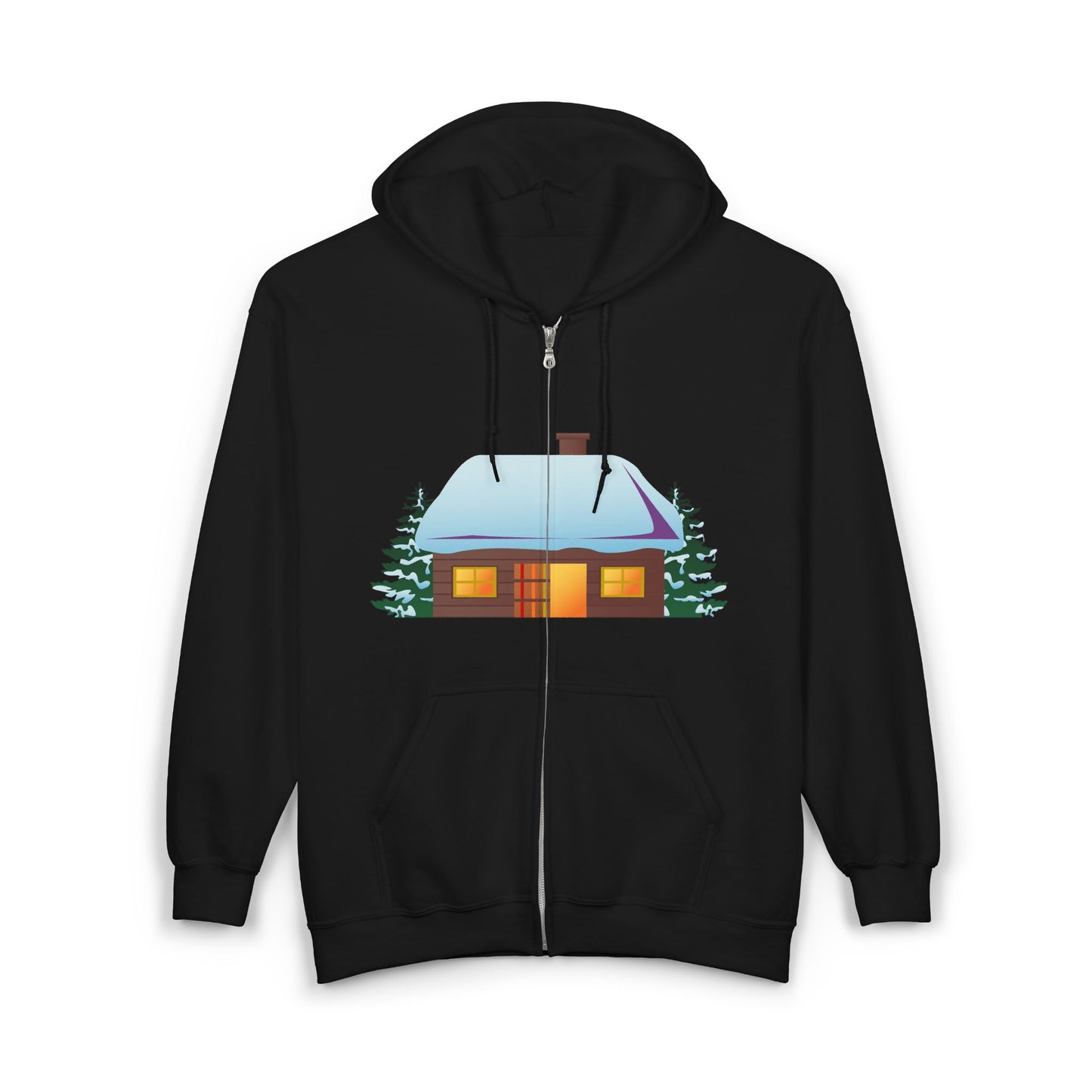 Cozy Winter Hoodie | Cabin Design Zip Sweatshirt for Holiday Apparel | True North