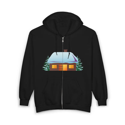 Cozy Winter Hoodie | Cabin Design Zip Sweatshirt for Holiday Apparel | True North