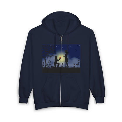 Romantic Proposal Hoodie | Cozy Zip  for Couples and Love Story Apparel | True North