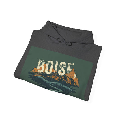 Boise Vintage Mountain Hoodie — River Scenic Outdoor Sweatshirt