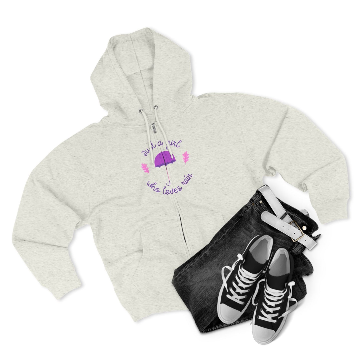 Cozy Zip Hoodie with Umbrella Design | Comfortable Layering | True North