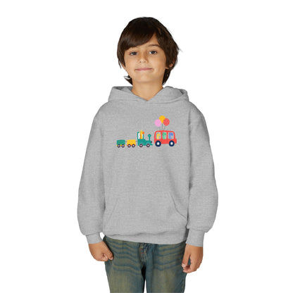 Fun Dinosaur Kids Party Hoodie | Train Design | True North