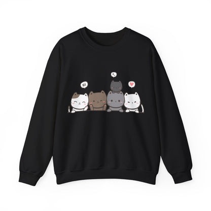 Cute Cat Crewneck Sweatshirt | Funny Animal Apparel and Kawaii Style | True North