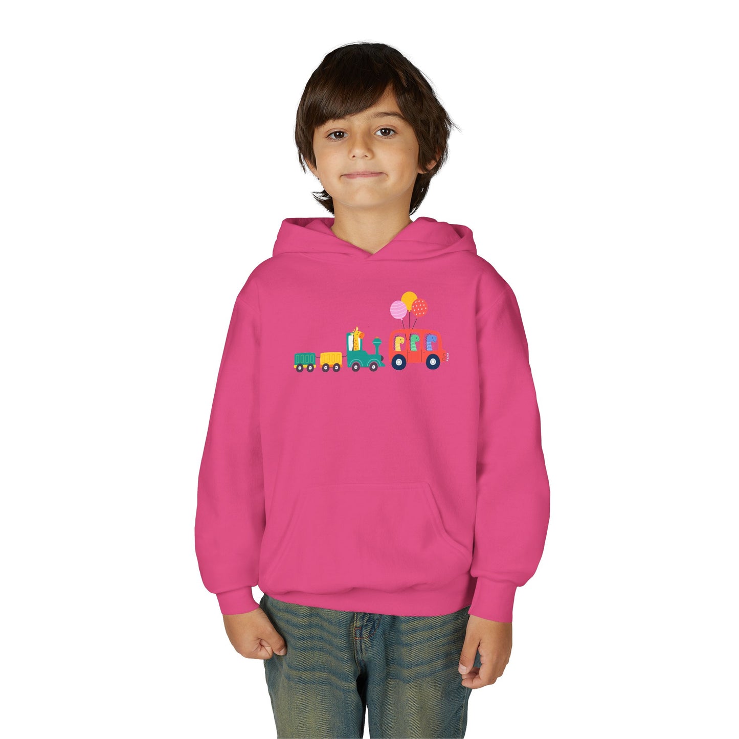 Fun Dinosaur Kids Party Hoodie | Train Design | True North