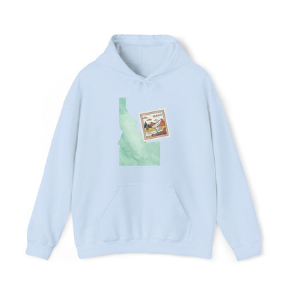 Idaho Postage Stamp Hoodie — Vintage State Travel Graphic Sweatshirt BOISE