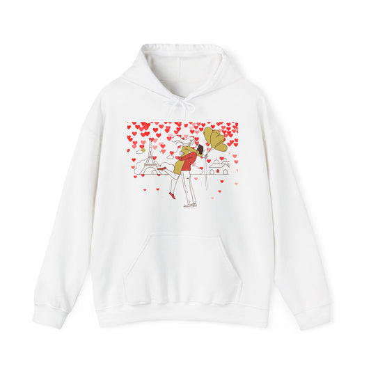 Romantic Heart Print Hoodie for Couples | Heartfelt Love Wear | True North