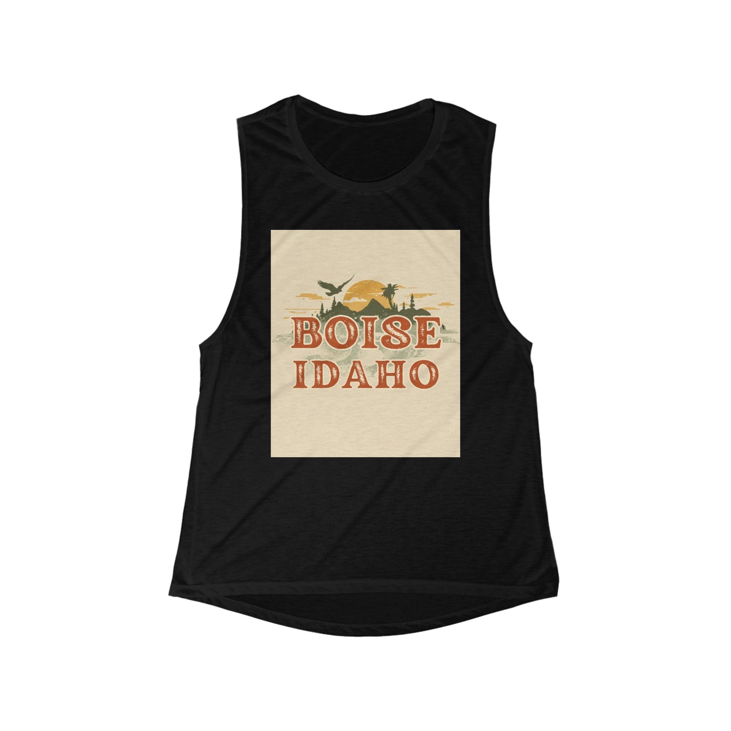Boise Idaho Vintage Sunset Tank Top — Women's Scoop Muscle Tank