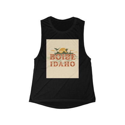 Boise Idaho Vintage Sunset Tank Top — Women's Scoop Muscle Tank