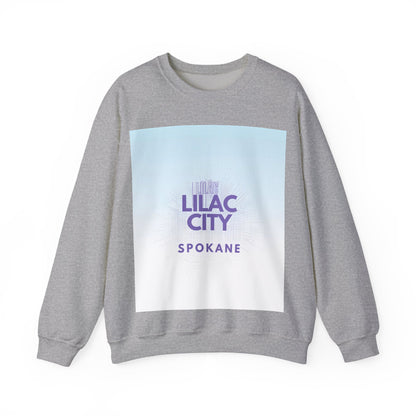 Lilac City Spokane Crewneck Sweatshirt — Pastel Gradient Graphic Pullover